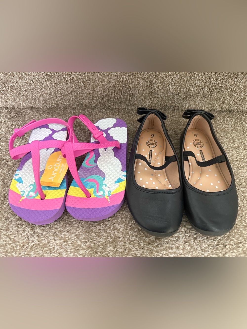 Girls Toddler Wonder Nation Black Shoes and Sandals Bundle Size 9